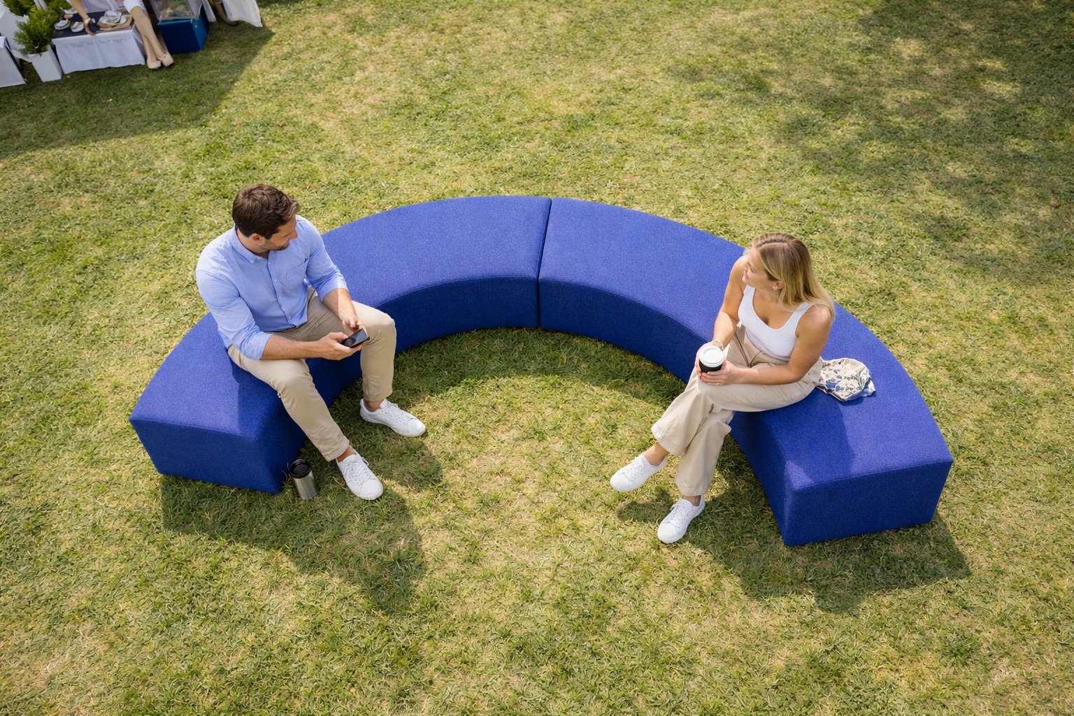 Randare bancă modulară — vedere aeriană